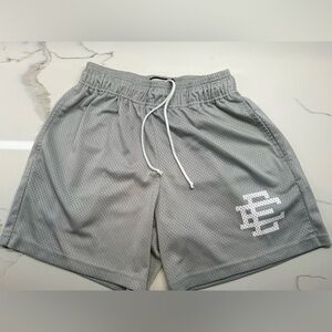 Eric Emanuel ~  Light Gray Mesh Athletic Shorts with White Logo